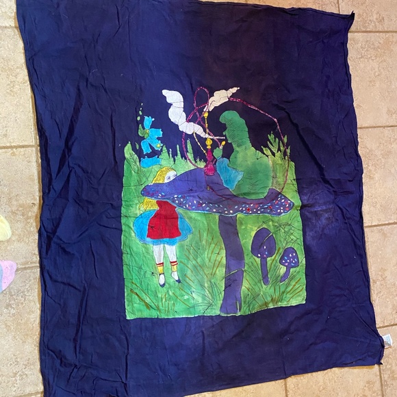RARE vintage Alice in Wonderland tapestry Strange Weird - Picture 1 of 4